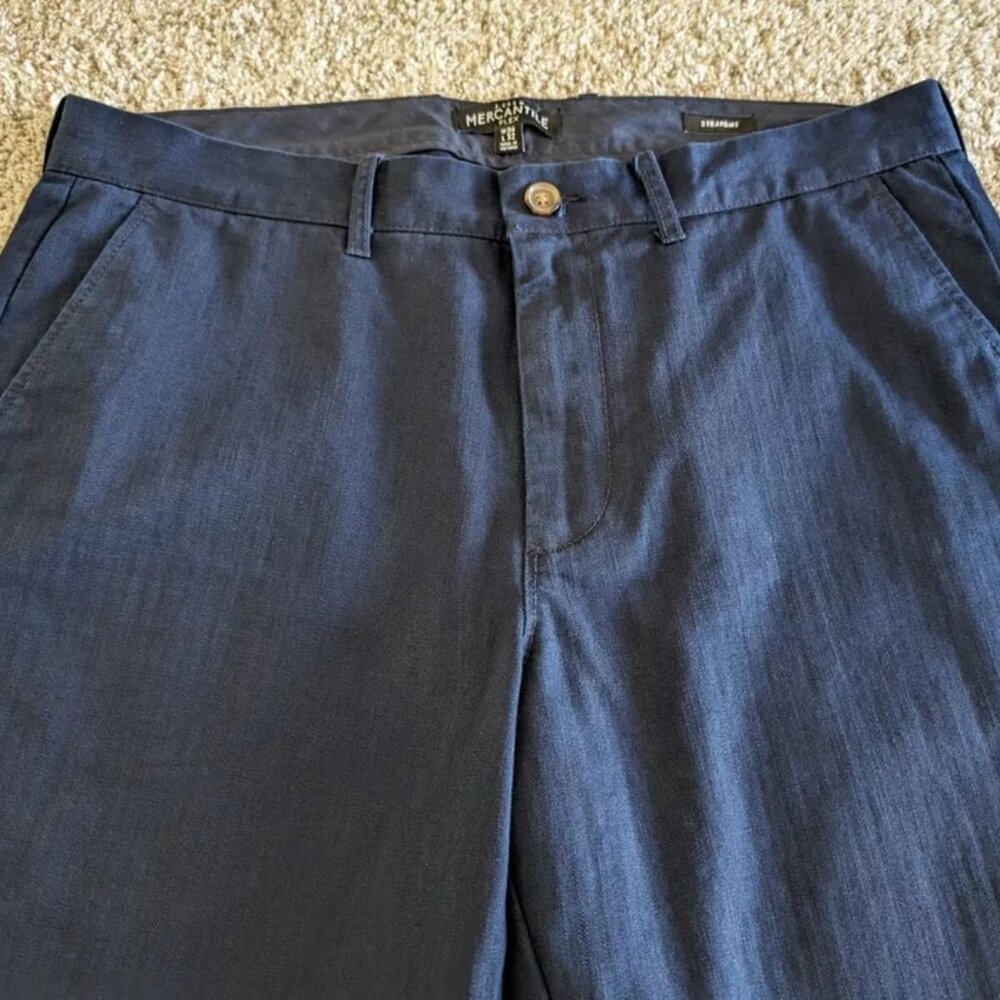 J. Crew Mercantile Flex Navy Blue Chino Pants 34x32 Pants Straight Leg